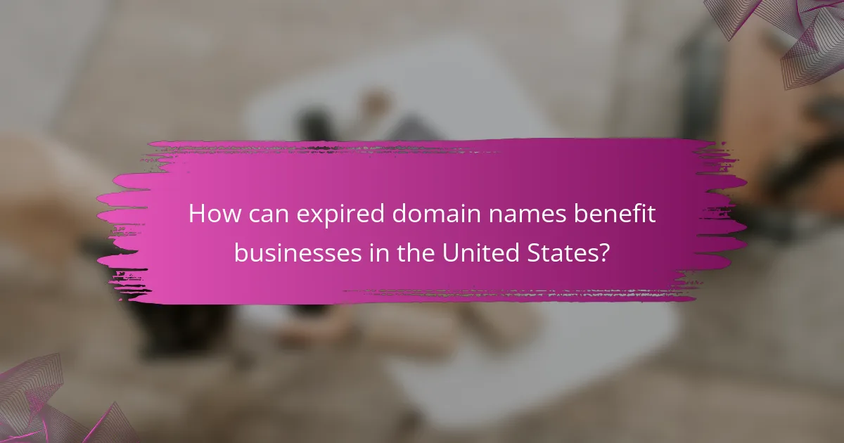 How can expired domain names benefit businesses in the United States?