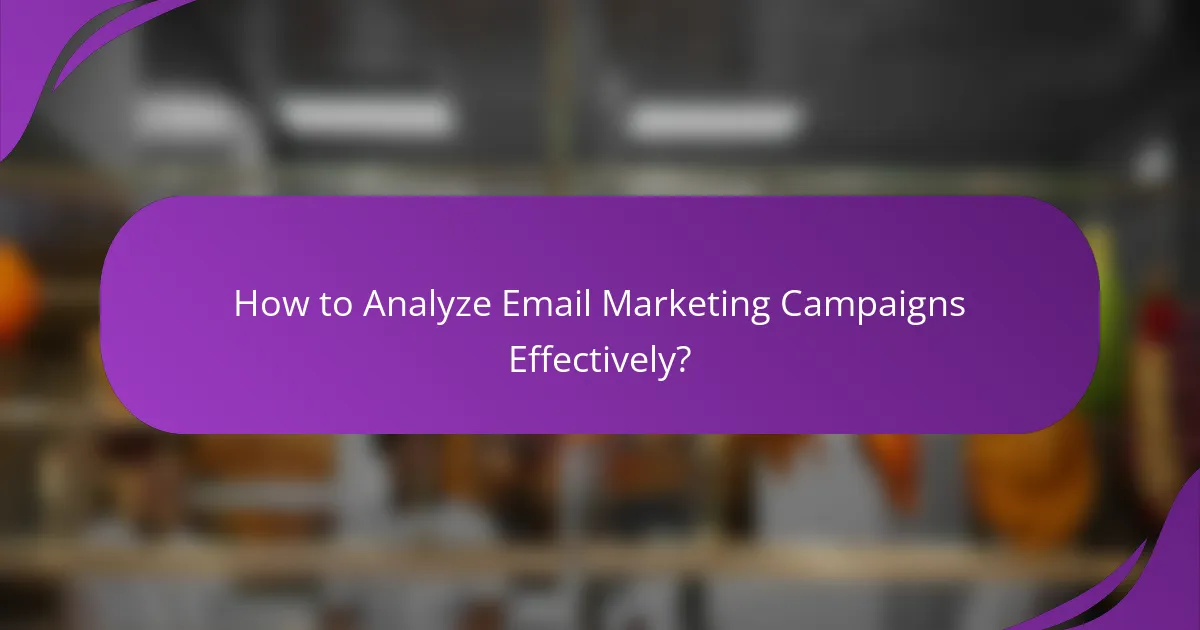 How to Analyze Email Marketing Campaigns Effectively?