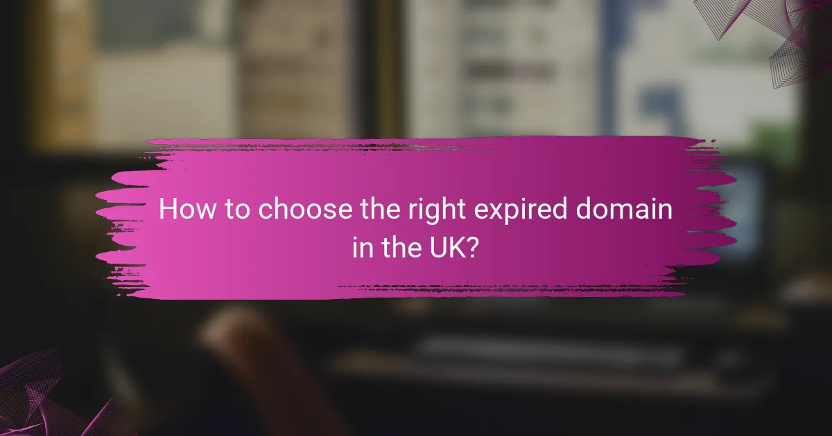 How to choose the right expired domain in the UK?