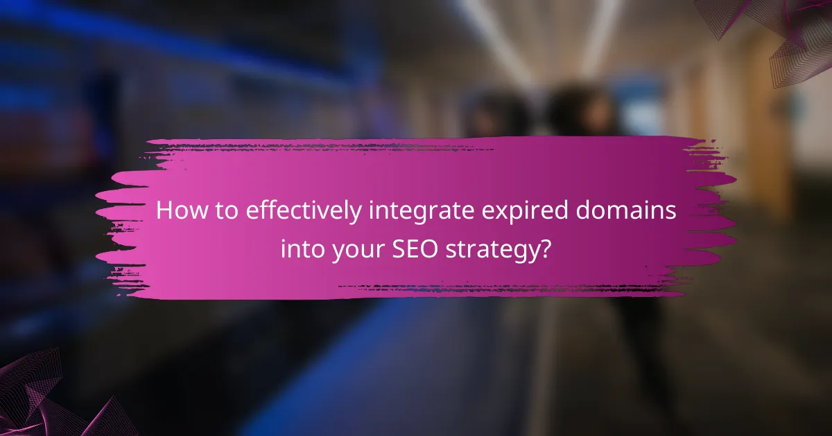 How to effectively integrate expired domains into your SEO strategy?
