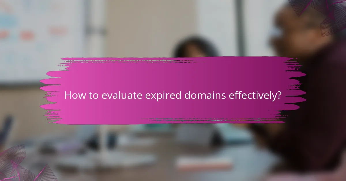 How to evaluate expired domains effectively?