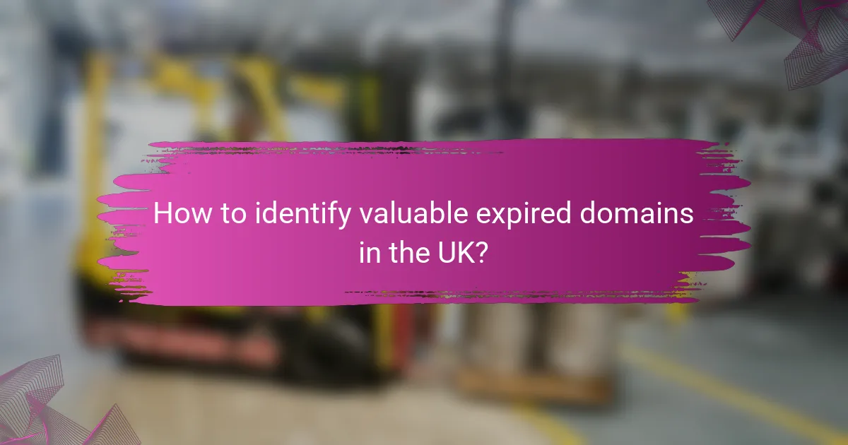 How to identify valuable expired domains in the UK?