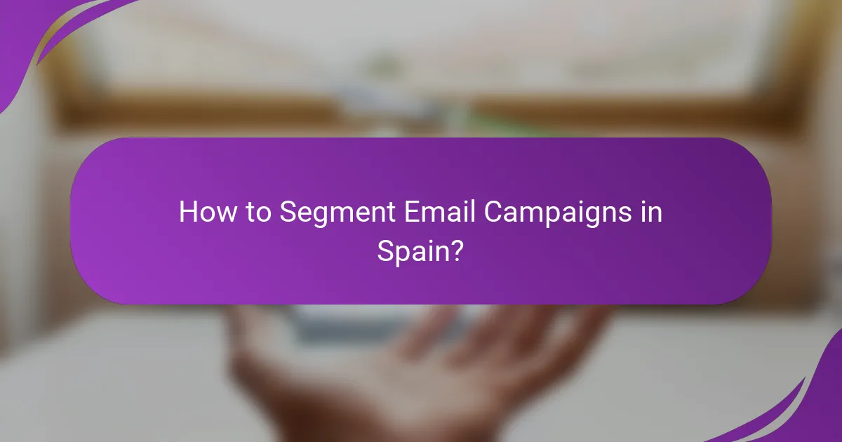 How to Segment Email Campaigns in Spain?