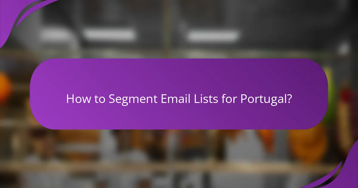 How to Segment Email Lists for Portugal?