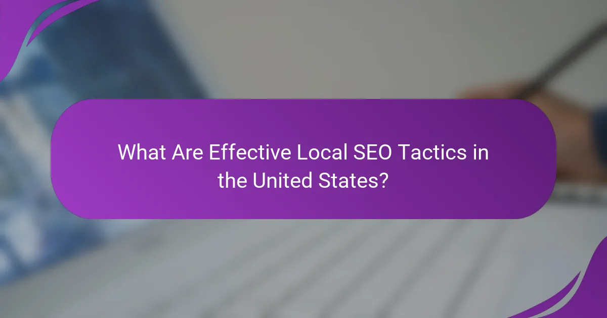 What Are Effective Local SEO Tactics in the United States?