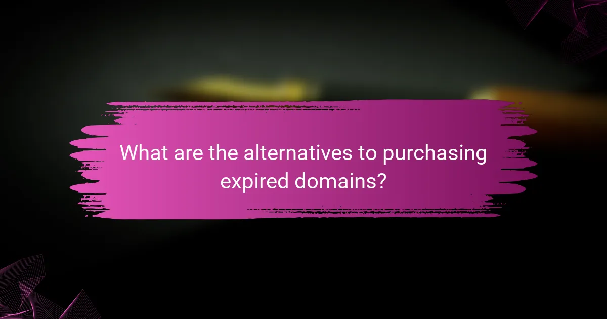 What are the alternatives to purchasing expired domains?