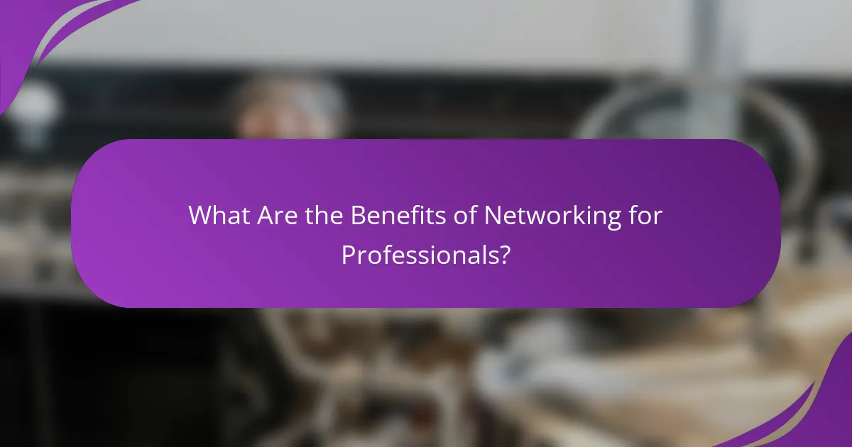 What Are the Benefits of Networking for Professionals?