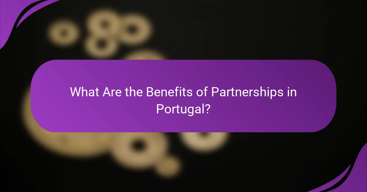 What Are the Benefits of Partnerships in Portugal?