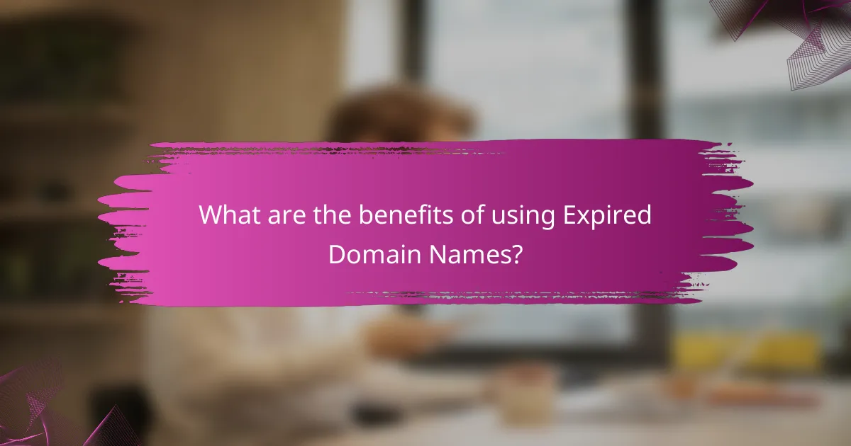 What are the benefits of using Expired Domain Names?