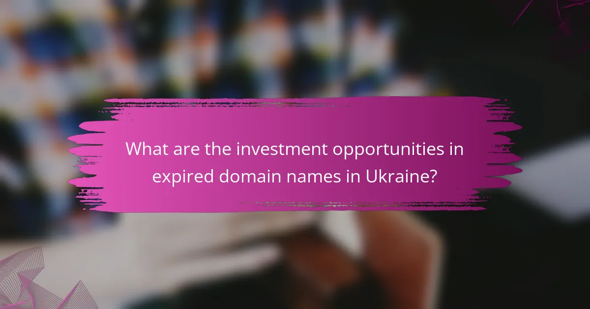 What are the investment opportunities in expired domain names in Ukraine?