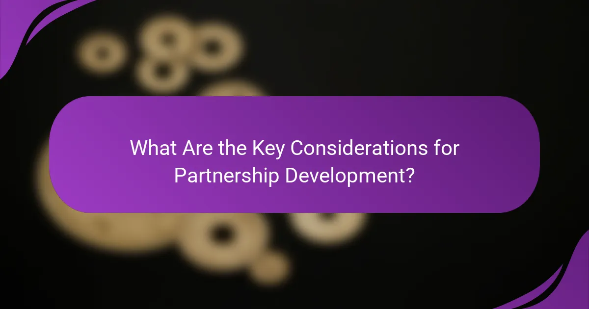 What Are the Key Considerations for Partnership Development?