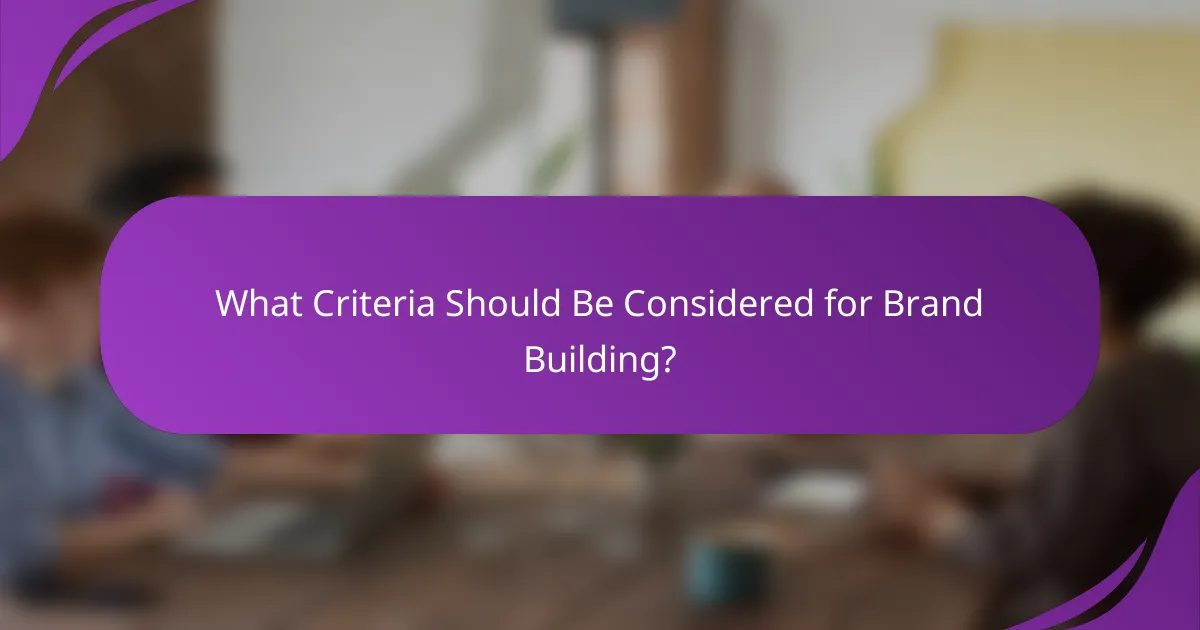 What Criteria Should Be Considered for Brand Building?