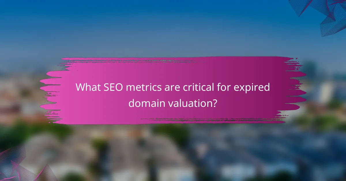 What SEO metrics are critical for expired domain valuation?